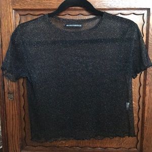 Brandy Melville Black Glitter Top